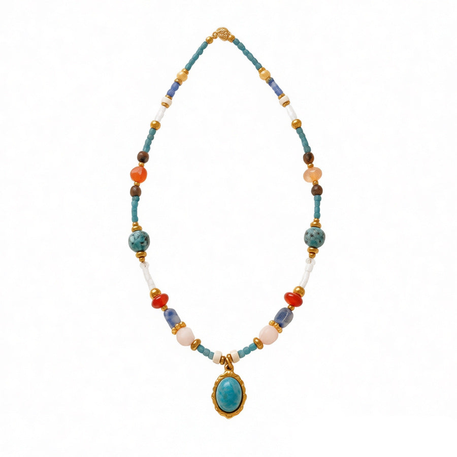 Blue Beads Choker Necklace