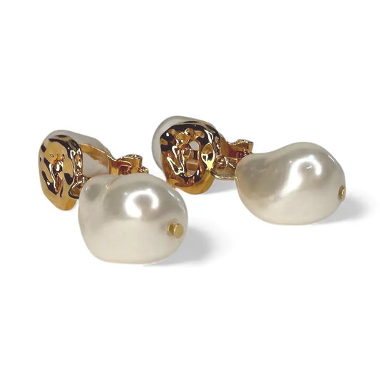Faux pearl drop earrings