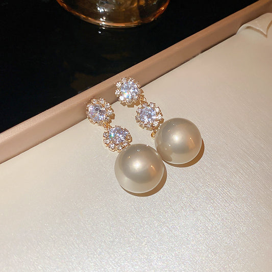 Light Luxury Elegant Imitation Pearl Dangle Earrings