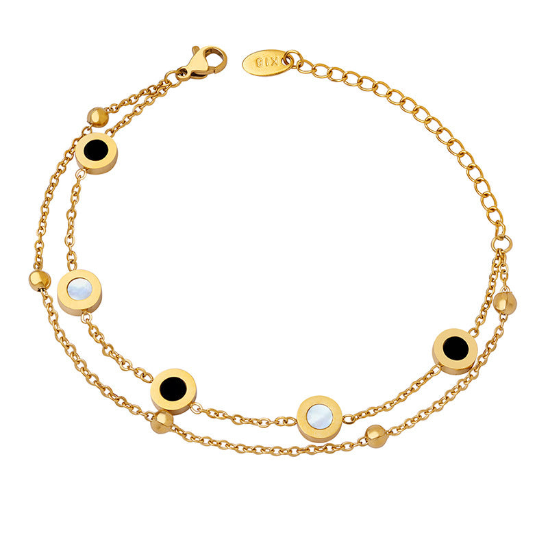Romantic French luxury double-chain bracelet