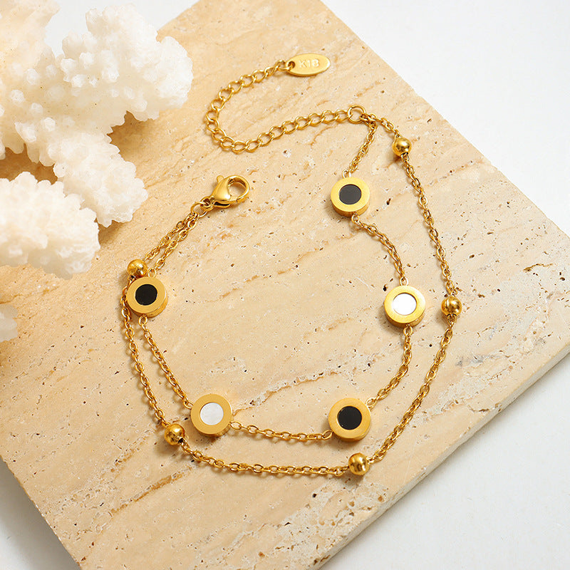 Romantic French luxury double-chain bracelet