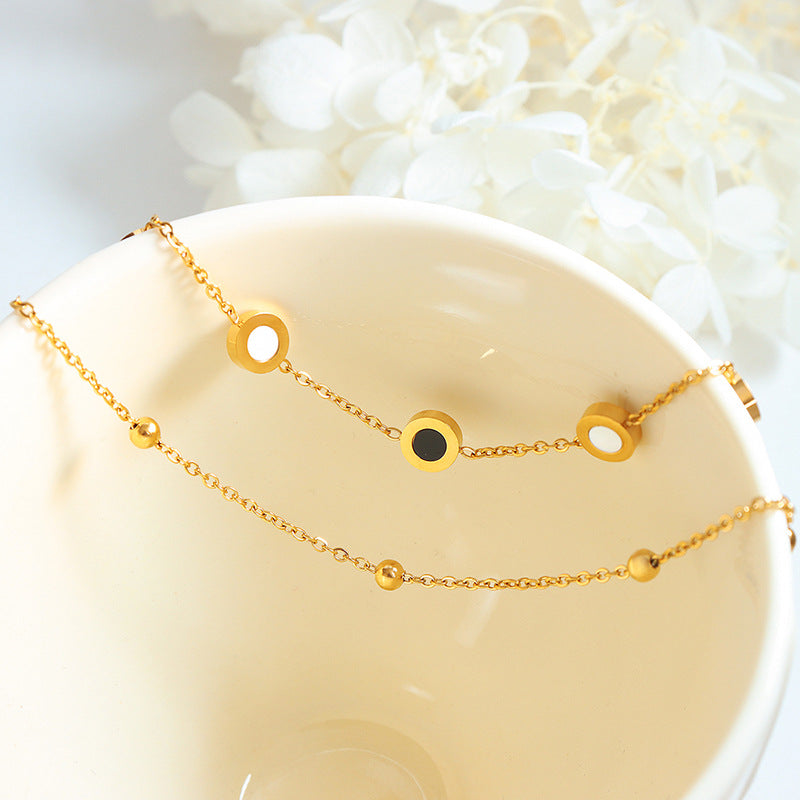 Romantic French luxury double-chain bracelet