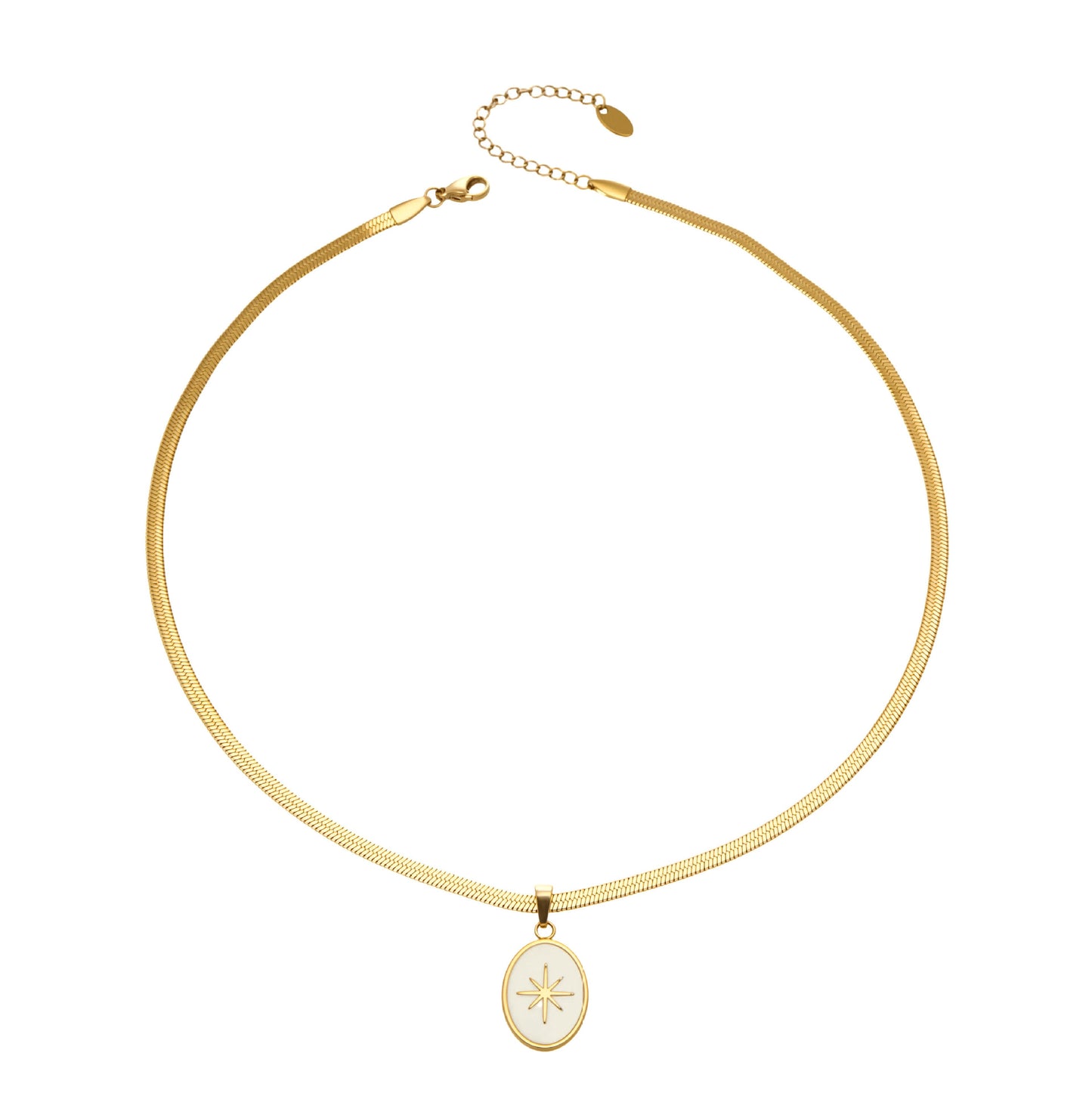 Oval eight-pointed star pendant