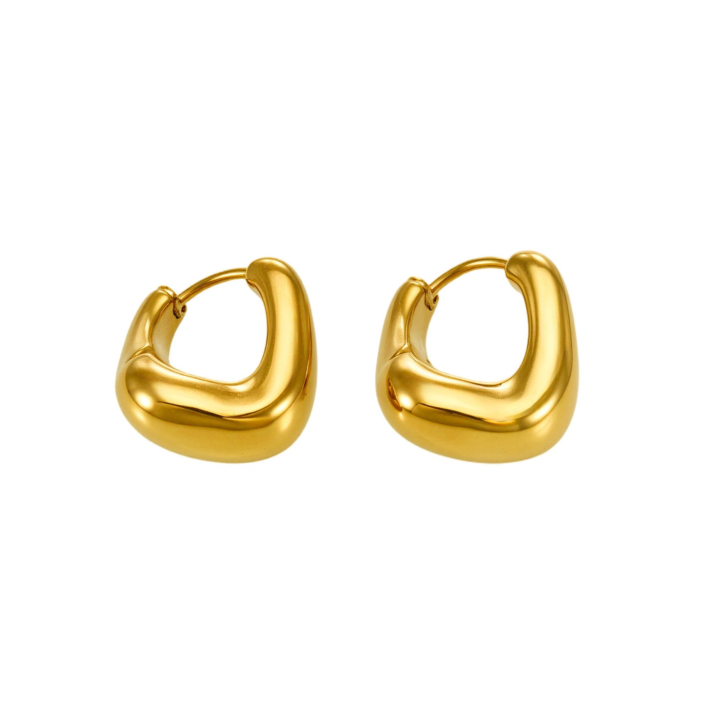 Teardrop Dome Thick Minimalist Bold Hoop Earrings