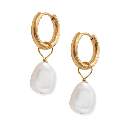 Light Luxury Elegant Imitation Baroque Pearl Drop Earrings